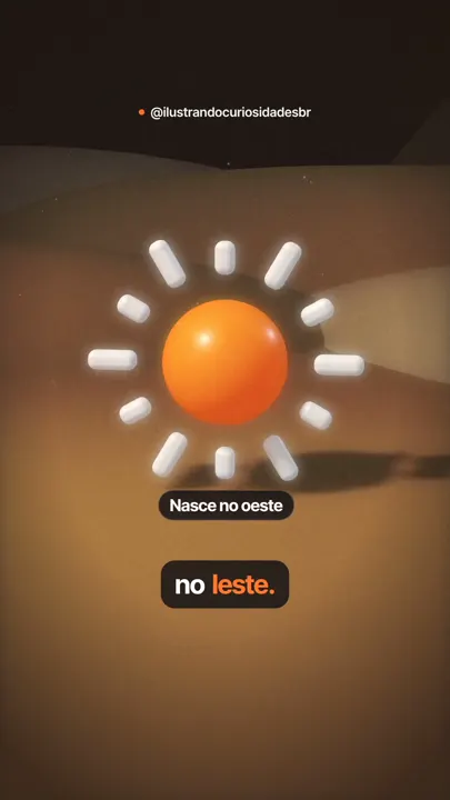 Quadro do vídeo sobre Vênus: sol 3D num deserto e o rótulo Nasce no oeste
